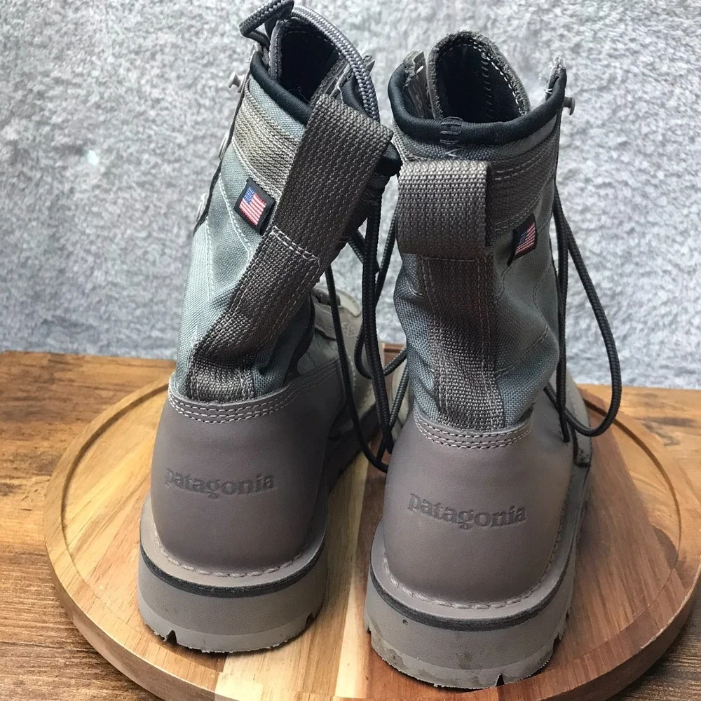 Patagonia x Danner River Salt Wading Boots Mens‎ 7M Gray Leather Canvas Outdoor
